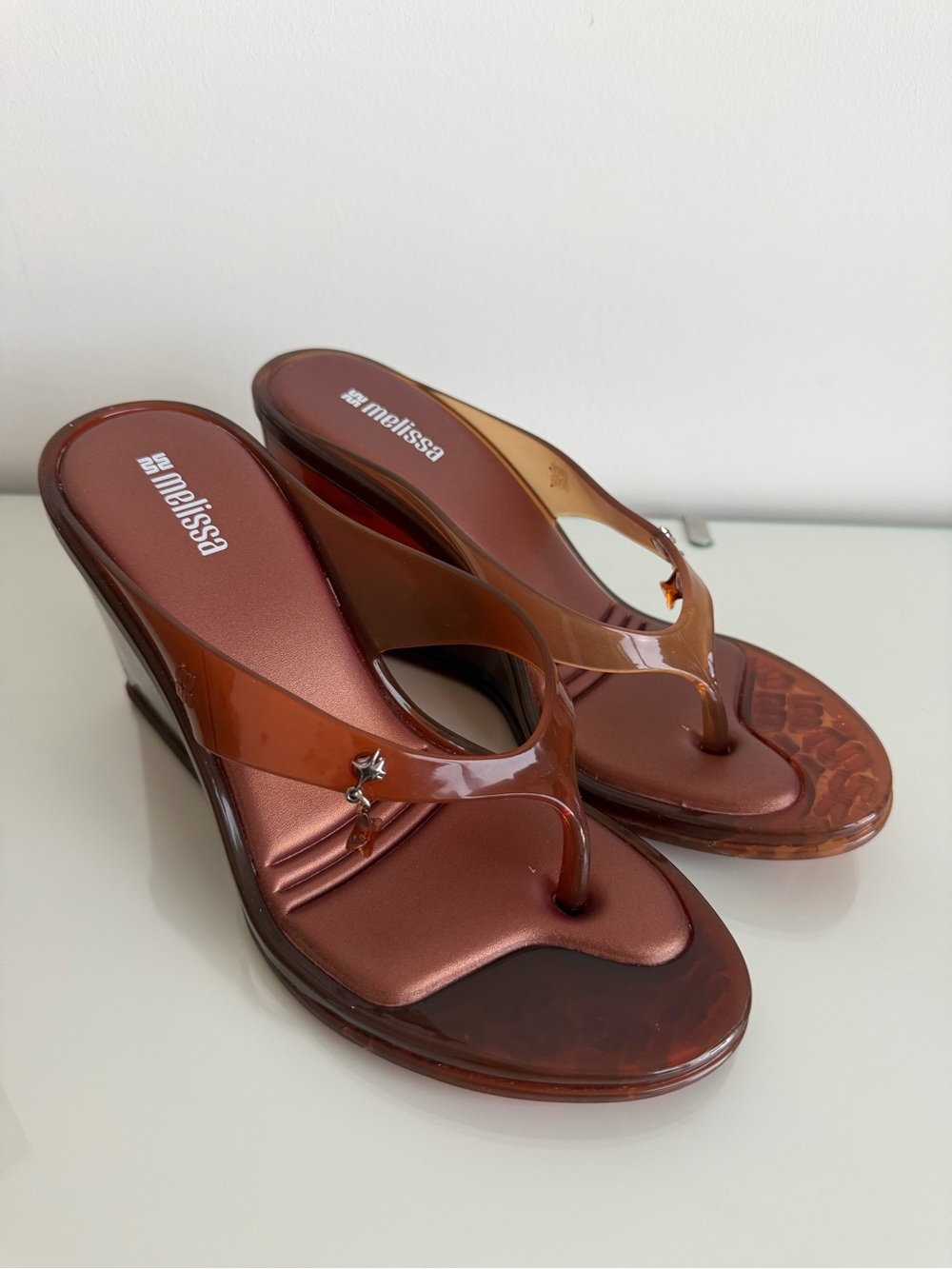Melissa - Women’s Metallic Copper Jelly Thong Sandals